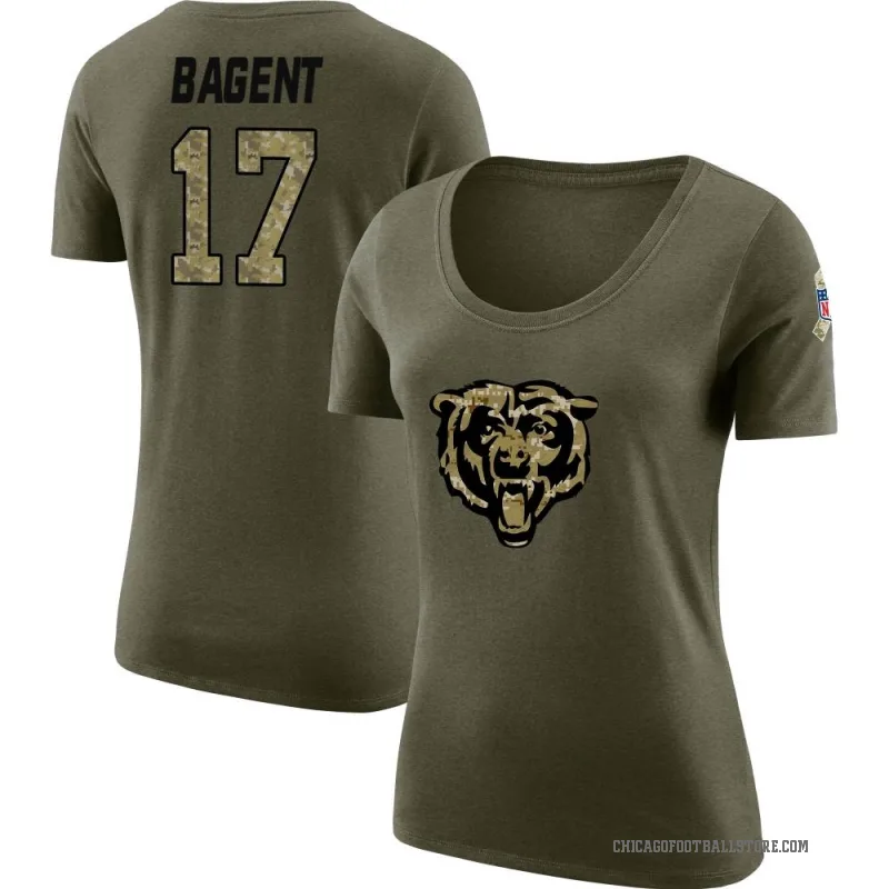 Tyson Bagent Women's Olive Chicago Bears Salute to Service Scoop Neck T-Shirt