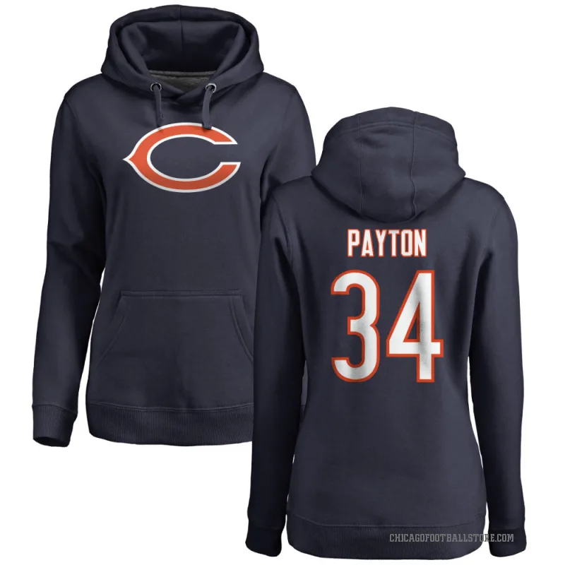 Walter Payton Women's Navy Chicago Bears Pro Line Logo Pullover Hoodie