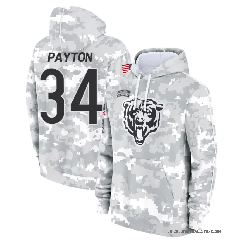 Walter Payton Youth Camo Chicago Bears Arctic 2024 Salute to Service Club Fleece Pullover Hoodie